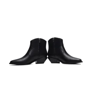 JY Black Calf Leather Boots