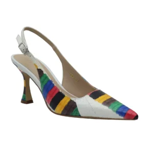 JY White / Red Rainbow Python Sandals