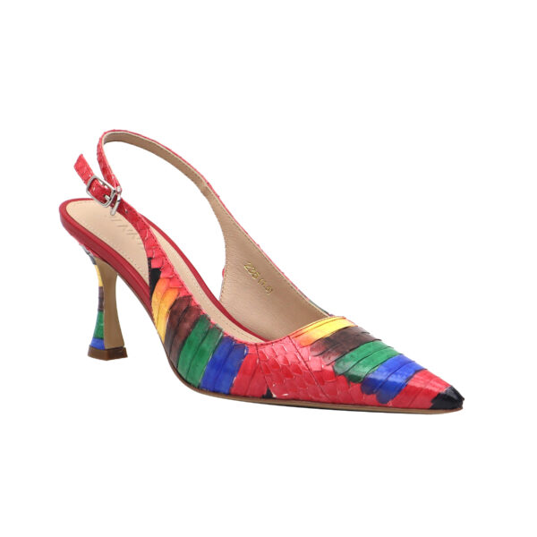 JY White / Red Rainbow Python Sandals - Image 2